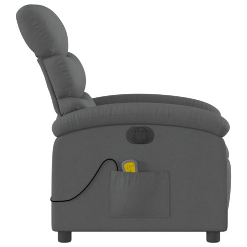 Electric Massage Recliner Chair Dark Grey Fabric - Image 9