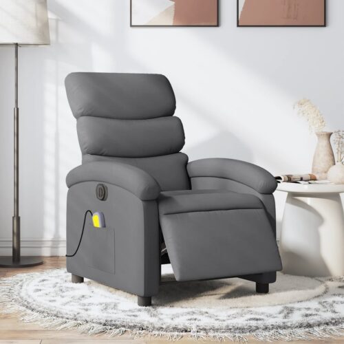 Electric Massage Recliner Chair Dark Grey Fabric - Image 12