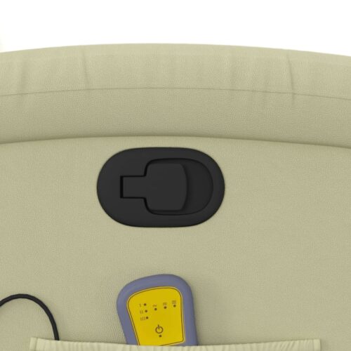 Stand up Massage Recliner Chair Cream Real Leather - Image 11