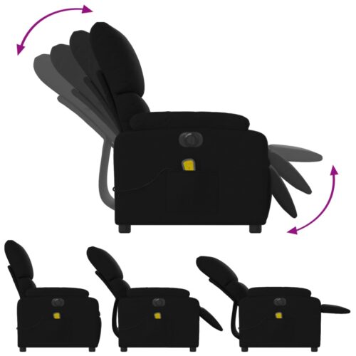 Electric Massage Recliner Chair Black Fabric - Image 6