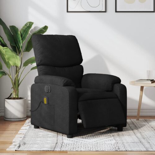 Electric Massage Recliner Chair Black Fabric - Image 12