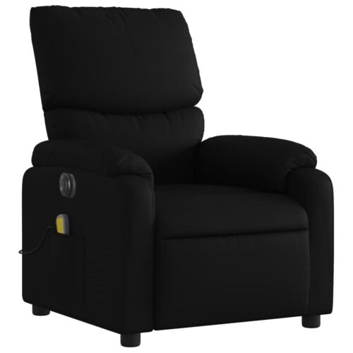 Electric Massage Recliner Chair Black Faux Leather - Image 3