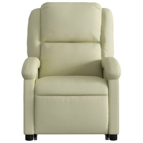 Electric Stand up Massage Recliner Chair Cream Real Leather - Image 8