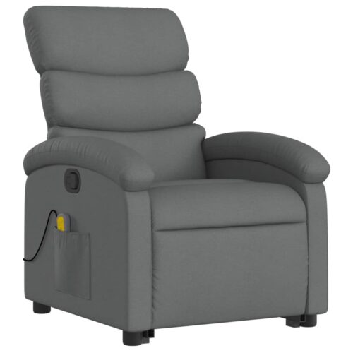 Stand up Massage Recliner Chair Dark Grey Fabric - Image 3