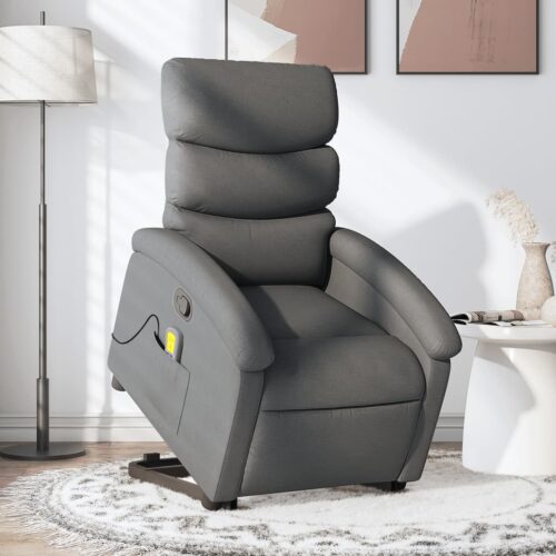 Stand up Massage Recliner Chair Dark Grey Fabric - Image 12