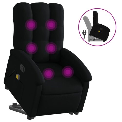 Stand up Massage Recliner Chair Black Fabric - Image 2