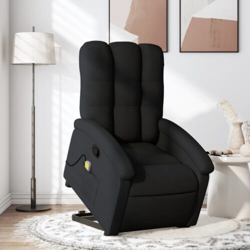Stand up Massage Recliner Chair Black Fabric - Image 12
