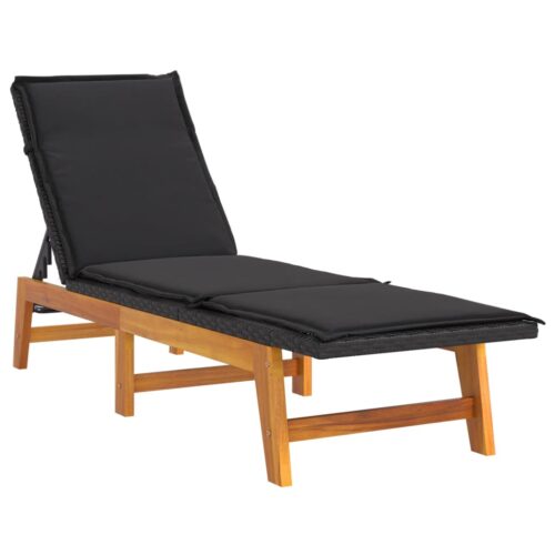 3-Piece Garden Lounge Set Poly Rattan Solid Wood Acacia - Image 5