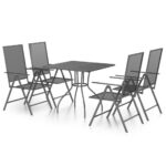 5-Piece Garden Dining Set Anthracite Steel