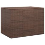 Garden Cushion Box PE Rattan 145x100x103cm Brown