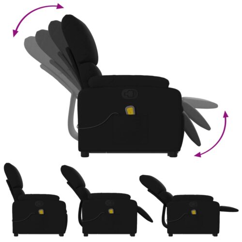 Stand up Massage Recliner Chair Black Fabric - Image 6