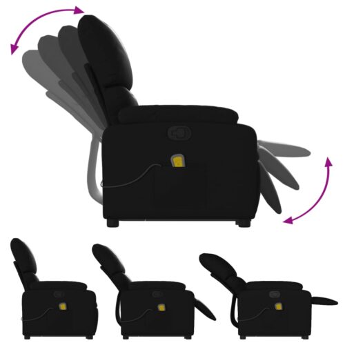 Stand up Massage Recliner Chair Black Faux Leather - Image 6