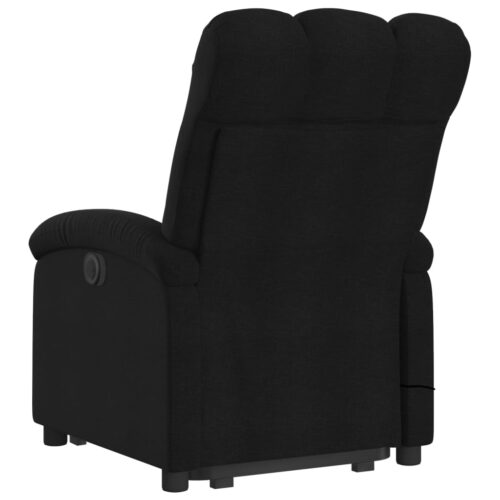 Electric Stand up Massage Recliner Chair Black Fabric - Image 4