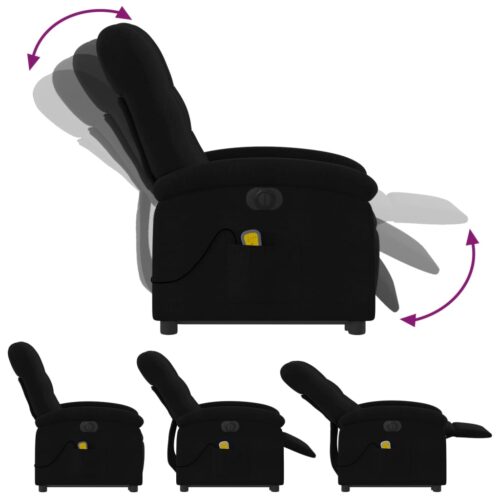 Electric Stand up Massage Recliner Chair Black Fabric - Image 6