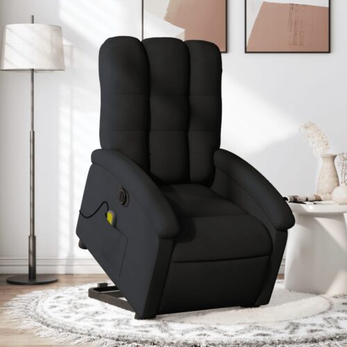Electric Stand up Massage Recliner Chair Black Fabric - Image 12