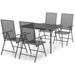5-Piece Garden Dining Set Anthracite Steel