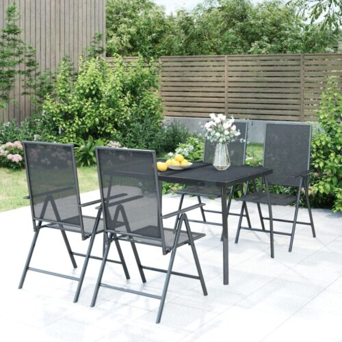 5-Piece Garden Dining Set Anthracite Steel - Image 12