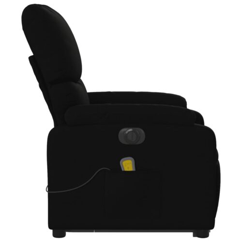 Electric Stand up Massage Recliner Chair Black Fabric - Image 9