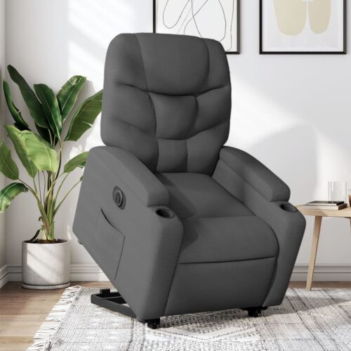 Electric Lift Recliner Chair Sofa Lounge Accent Couch Armchair Fabric Dark Grey