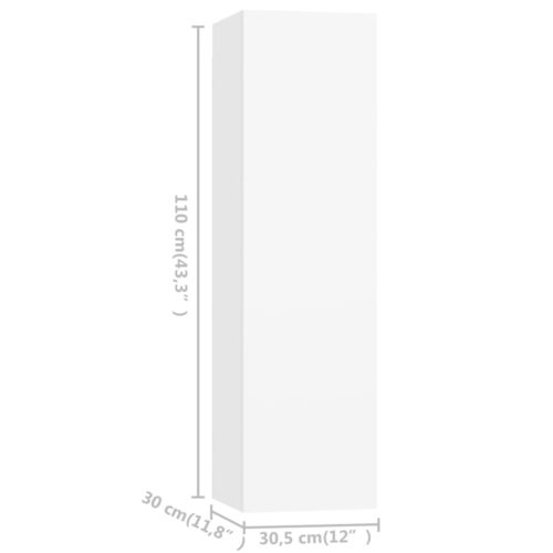 5-Piece TV Cabinet Set White Engineered Wood - Image 8