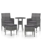 5-Piece Outdoor Lounge Set Garden Patio Sofa Chairs Wicker Rattan Furniture