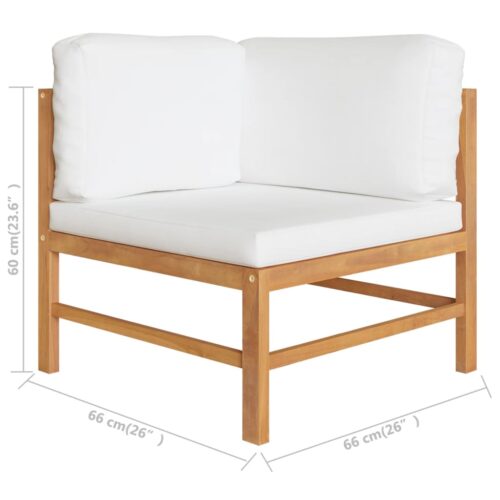 3-Seater Garden Sofa with Cream Cushions Wood Timber Outdoor Patio Furniture - Image 5