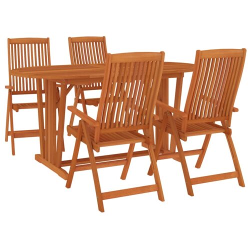 5-Piece Garden Dining Set Wood Timber Outdoor Patio Furniture Eucalyptus - Image 3