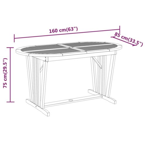 5-Piece Garden Dining Set Wood Timber Outdoor Patio Furniture Eucalyptus - Image 8