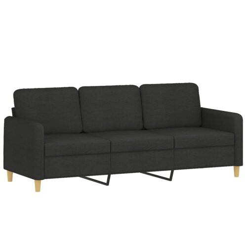 2pcs Sofa Set 5-Seater Modern Living Room Lounge Couch Futon Chair Fabric Black - Image 4