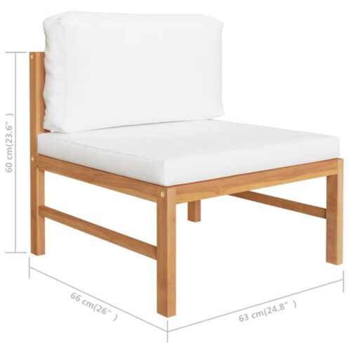 8-Piece Garden Lounge Set with Cream Cushions Acacia Wood Timber Outdoor Patio Furniture - Image 8