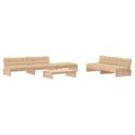 6-Piece Garden Lounge Set with Cushions Wood Timber Outdoor Patio Furniture