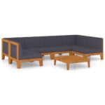 7-Piece Garden Lounge Set with Cushions Acacia Wood Timber Outdoor Patio Furniture