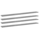 Bookshelf Boards 4pcs Concrete Grey 100x10x1.5cm Engineered Wood