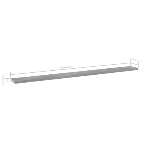 Bookshelf Boards 4pcs Concrete Grey 100x10x1.5cm Engineered Wood - Image 5