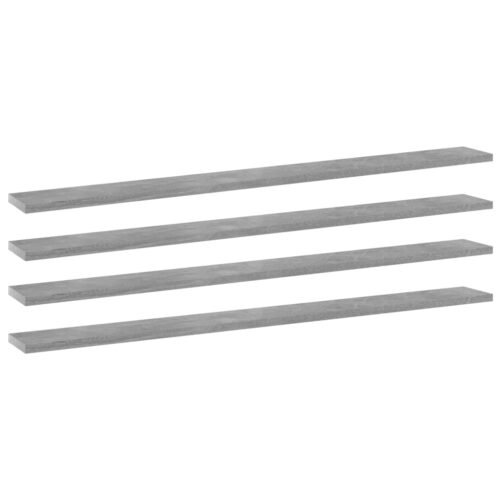 Bookshelf Boards 4pcs Concrete Grey 100x10x1.5cm Engineered Wood - Image 6