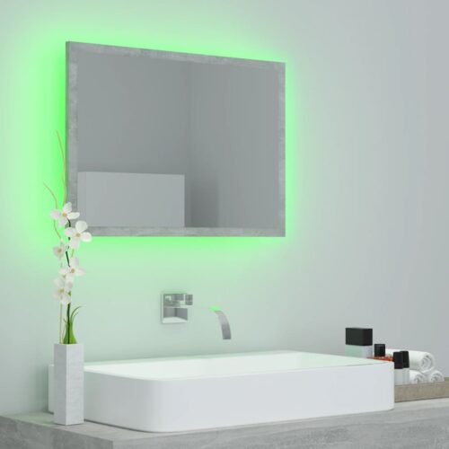 LED Bathroom Mirror Concrete Grey 60x8.5x37cm Acrylic - Image 10