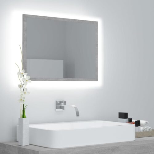 LED Bathroom Mirror Concrete Grey 60x8.5x37cm Acrylic - Image 12