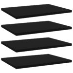 Bookshelf Boards 4pcs Black 40x30x1.5cm Engineered Wood