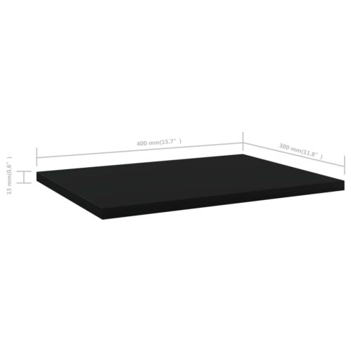 Bookshelf Boards 4pcs Black 40x30x1.5cm Engineered Wood - Image 5