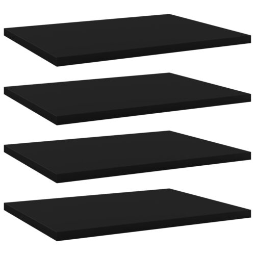 Bookshelf Boards 4pcs Black 40x30x1.5cm Engineered Wood - Image 6