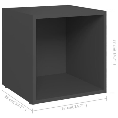 TV Cabinet Grey 37x35x37cm Engineered Wood - Image 10