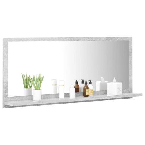 Bathroom Mirror Concrete Grey 90x10.5x37cm Engineered Wood