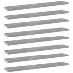 Bookshelf Boards 8pcs Concrete Grey 60x10x1.5cm Engineered Wood