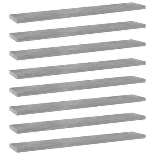 Bookshelf Boards 8pcs Concrete Grey 60x10x1.5cm Engineered Wood