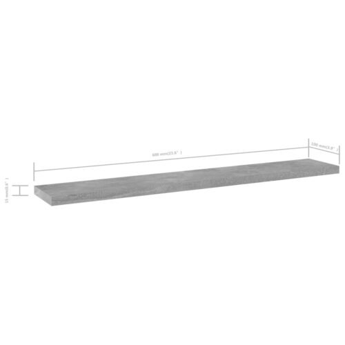 Bookshelf Boards 8pcs Concrete Grey 60x10x1.5cm Engineered Wood - Image 5