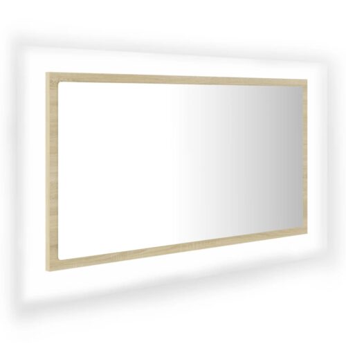 LED Bathroom Mirror Sonoma Oak 80x8.5x37cm Acrylic - Image 2