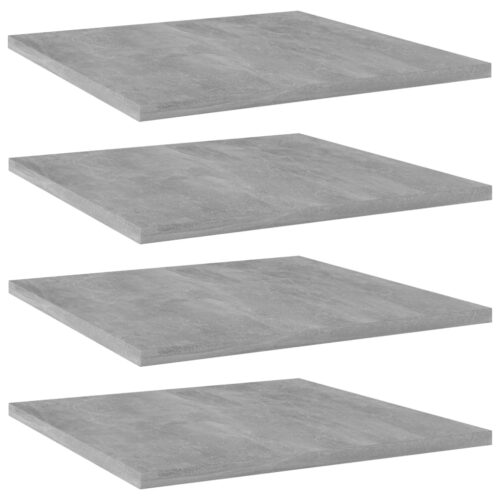 Bookshelf Boards 4pcs Concrete Grey 40x40x1.5cm Engineered Wood