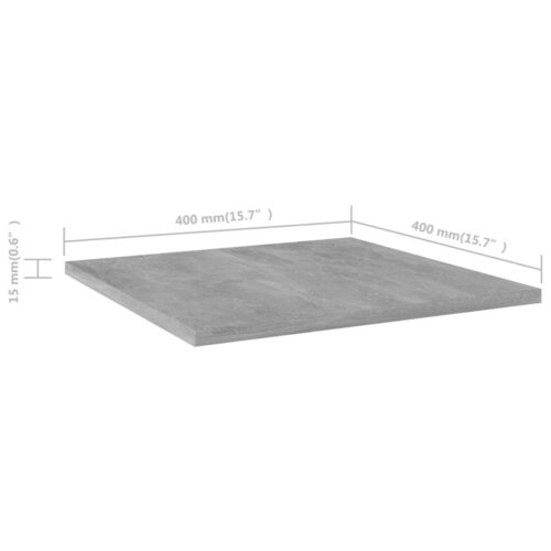 Bookshelf Boards 4pcs Concrete Grey 40x40x1.5cm Engineered Wood - Image 5