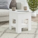 Coffee Table High Gloss White 40x40x42cm Engineered Wood