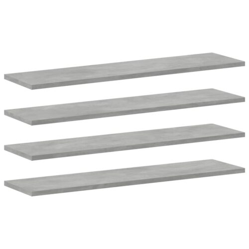 Bookshelf Boards 4pcs Concrete Grey 80x20x1.5cm Engineered Wood